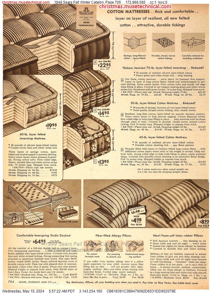 1949 Sears Fall Winter Catalog, Page 705