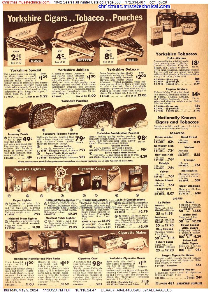 1942 Sears Fall Winter Catalog, Page 553