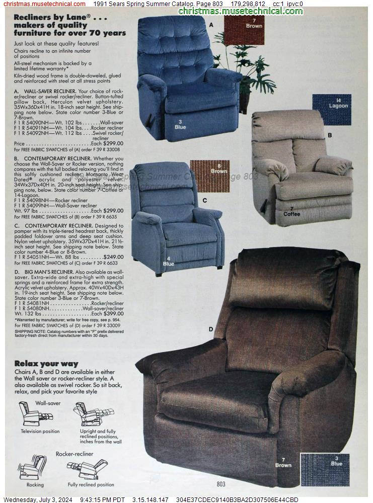 1991 Sears Spring Summer Catalog, Page 803