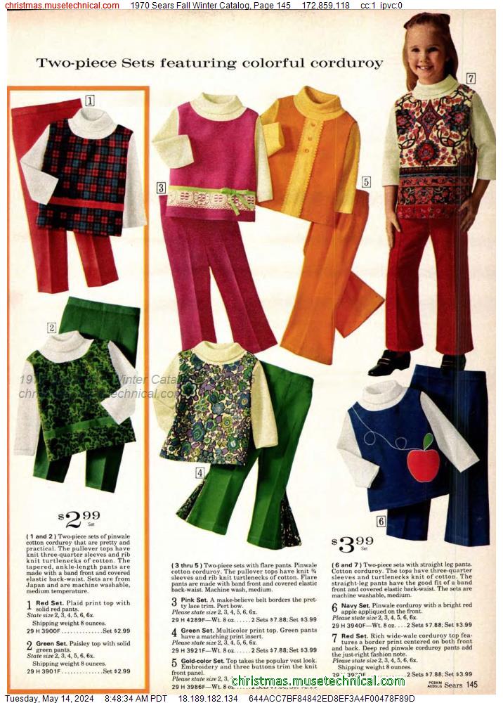 1970 Sears Fall Winter Catalog, Page 145