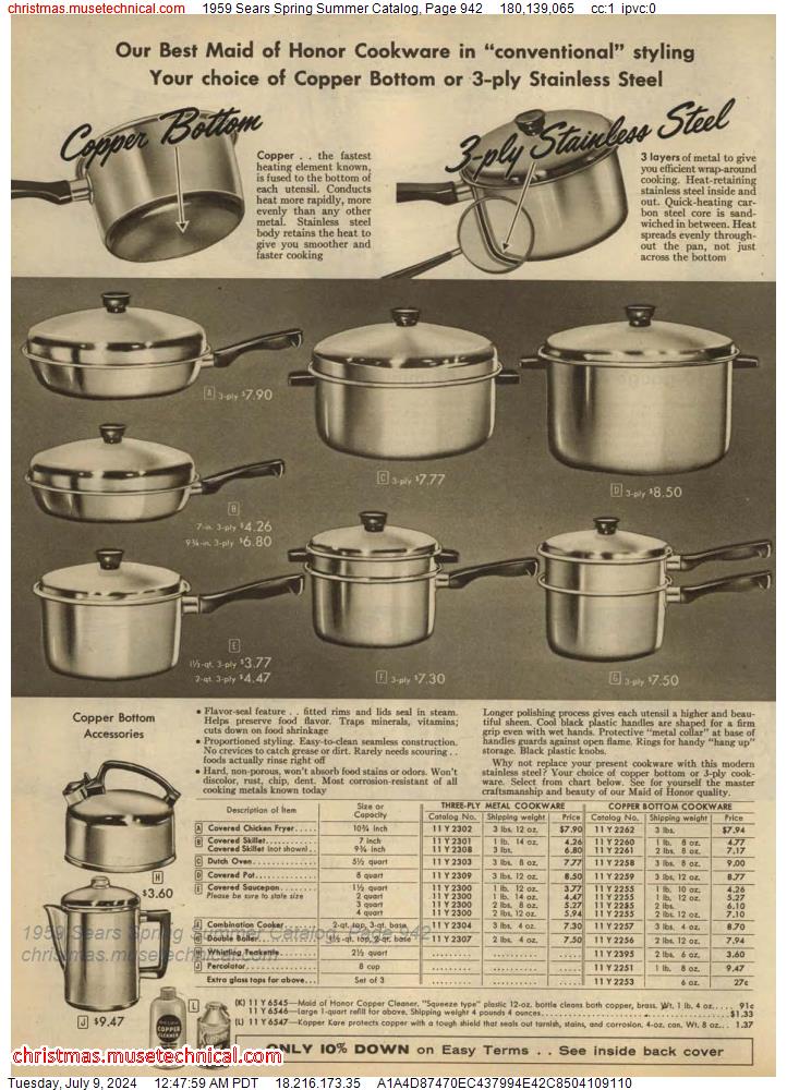 1959 Sears Spring Summer Catalog, Page 942
