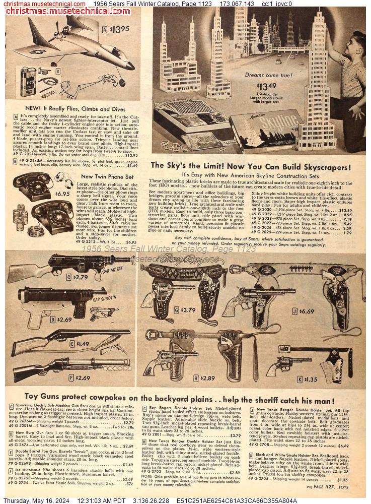 1956 Sears Fall Winter Catalog, Page 1123