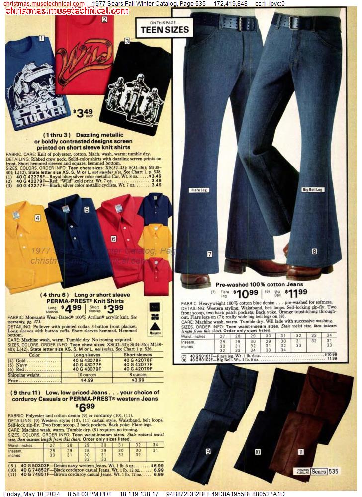 1977 Sears Fall Winter Catalog, Page 535