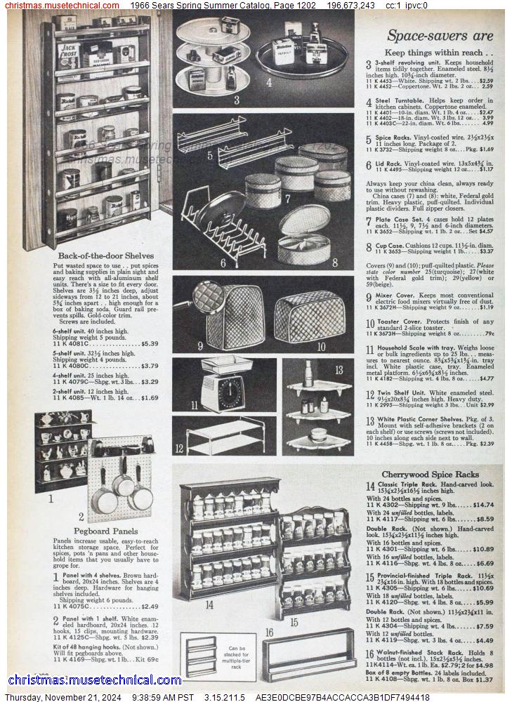 1966 Sears Spring Summer Catalog, Page 1202