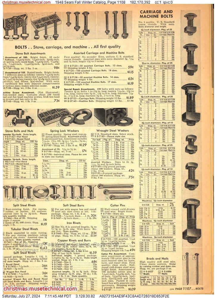 1948 Sears Fall Winter Catalog, Page 1108