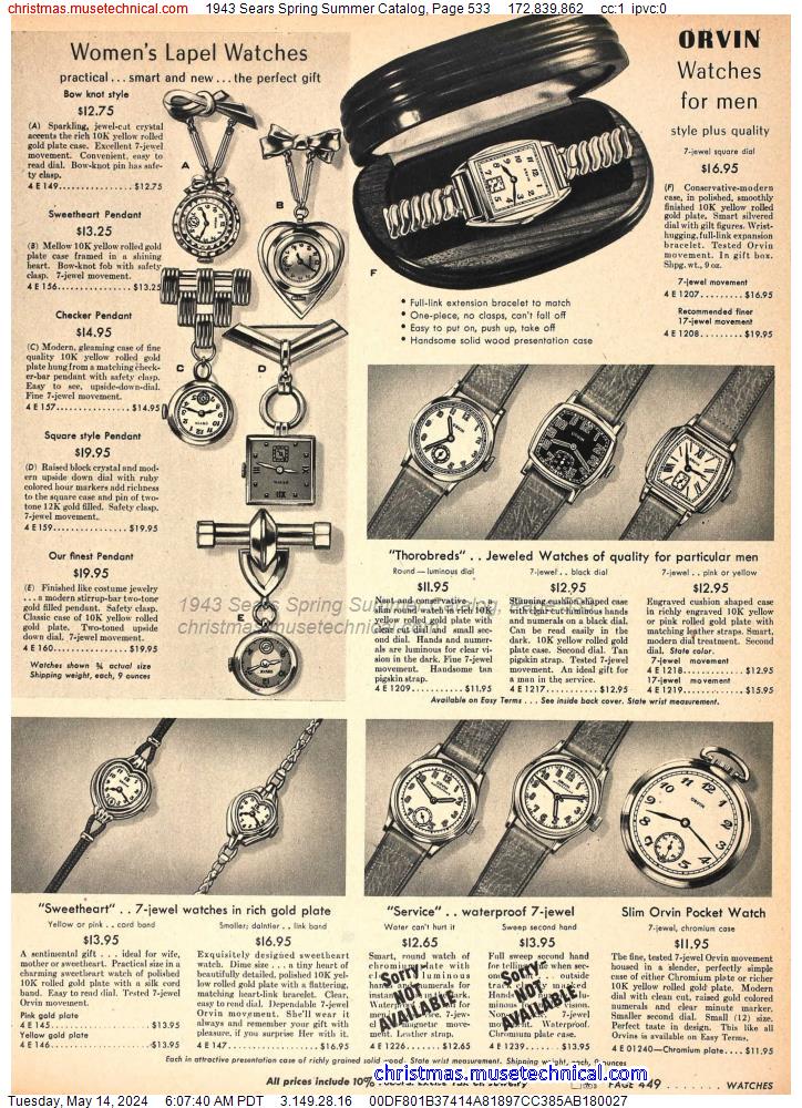 1943 Sears Spring Summer Catalog, Page 533