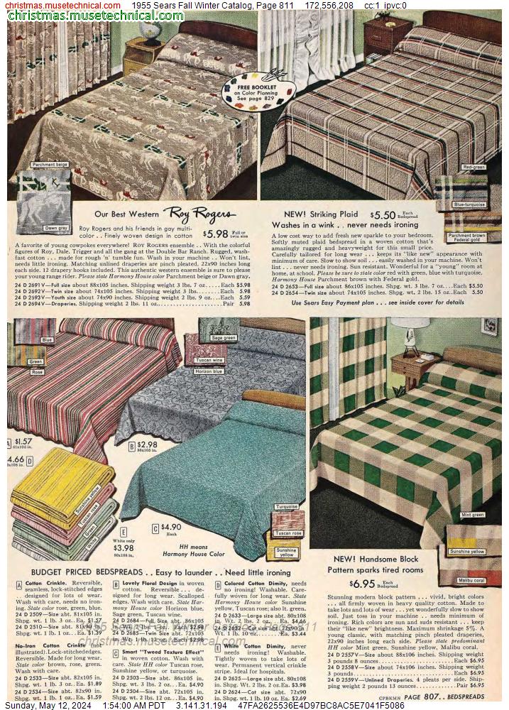 1955 Sears Fall Winter Catalog, Page 811