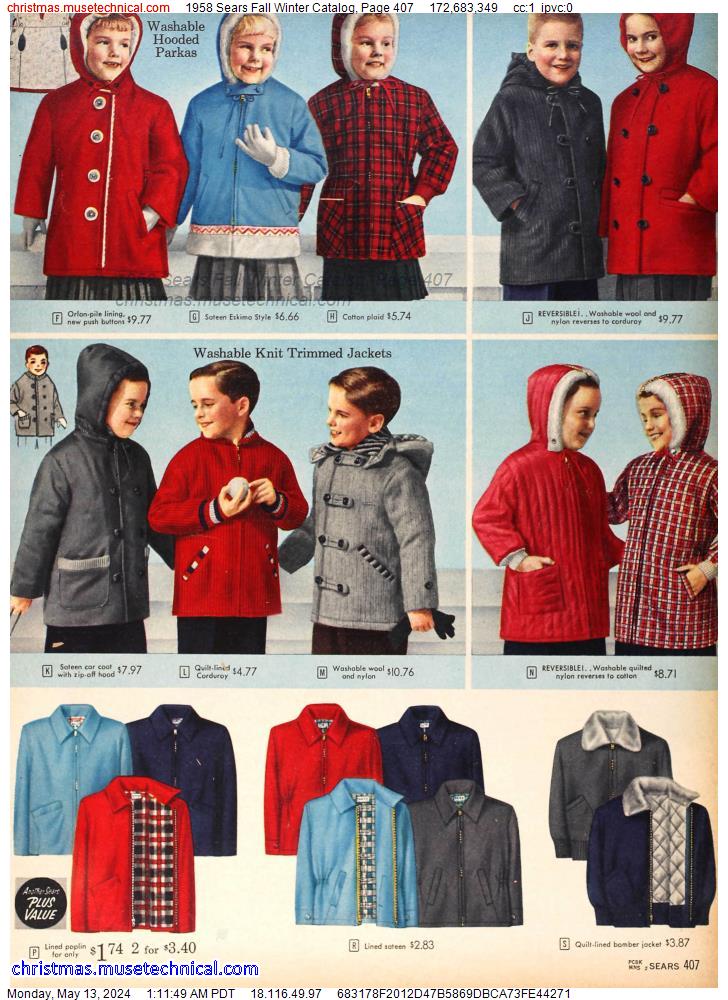 1958 Sears Fall Winter Catalog, Page 407