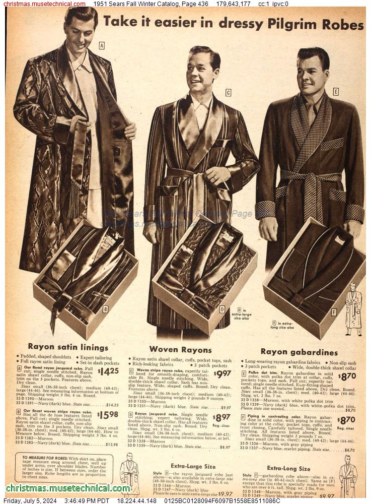 1951 Sears Fall Winter Catalog, Page 436