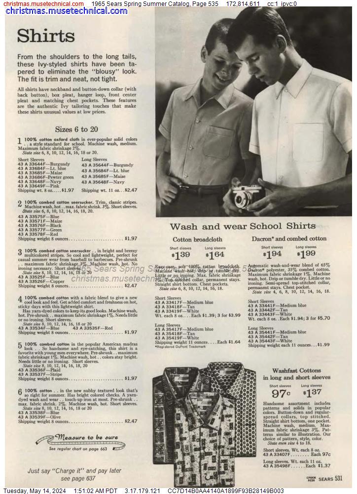 1965 Sears Spring Summer Catalog, Page 535