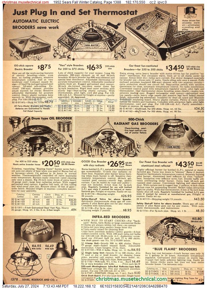 1952 Sears Fall Winter Catalog, Page 1388