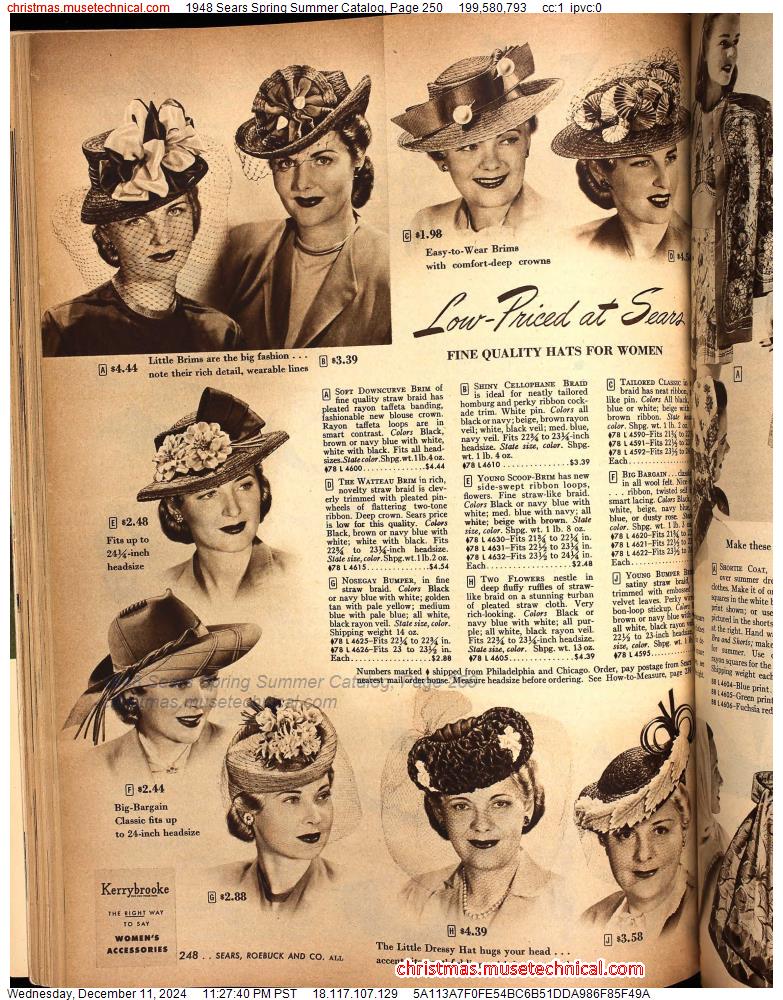 1948 Sears Spring Summer Catalog, Page 250