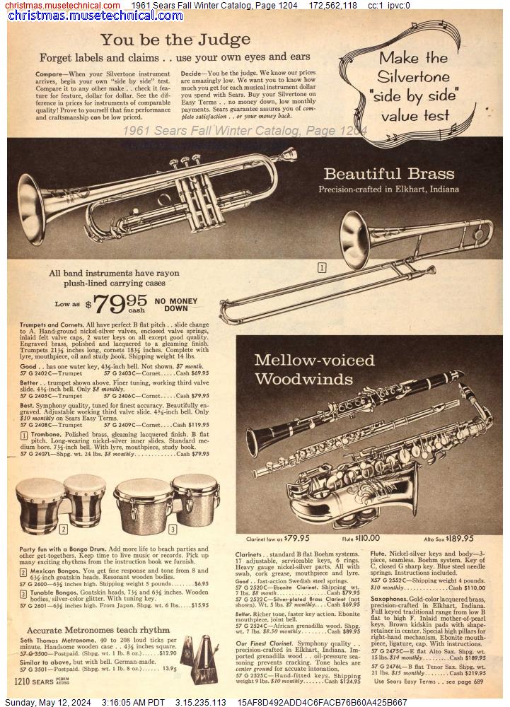 1961 Sears Fall Winter Catalog, Page 1204