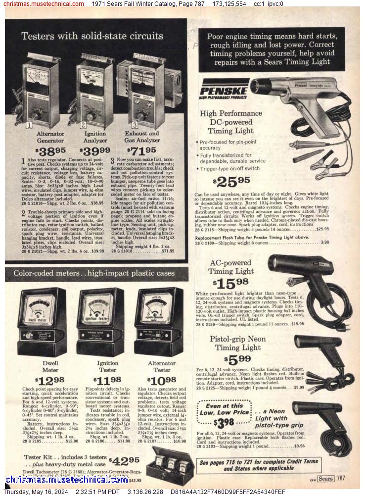 1971 Sears Fall Winter Catalog, Page 787