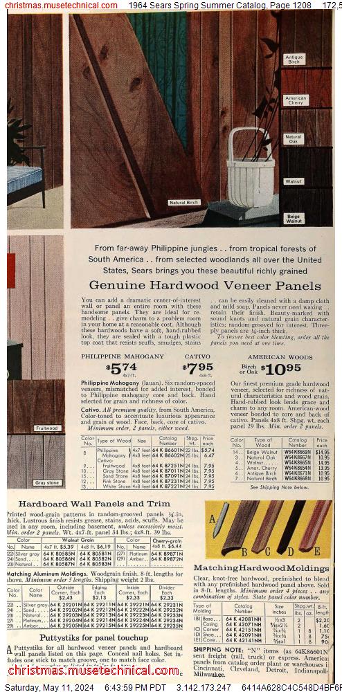 1964 Sears Spring Summer Catalog, Page 1208