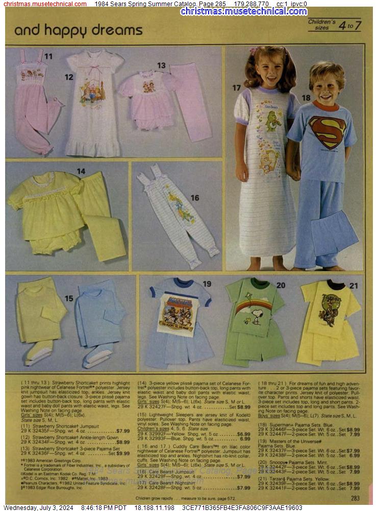 1984 Sears Spring Summer Catalog, Page 285