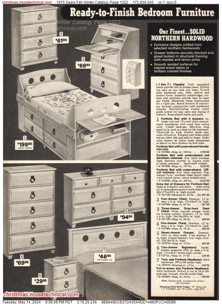 1975 Sears Fall Winter Catalog, Page 1322