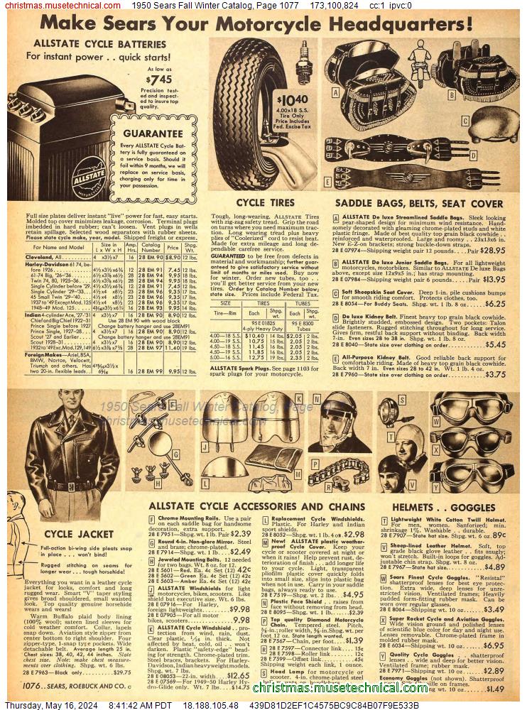 1950 Sears Fall Winter Catalog, Page 1077
