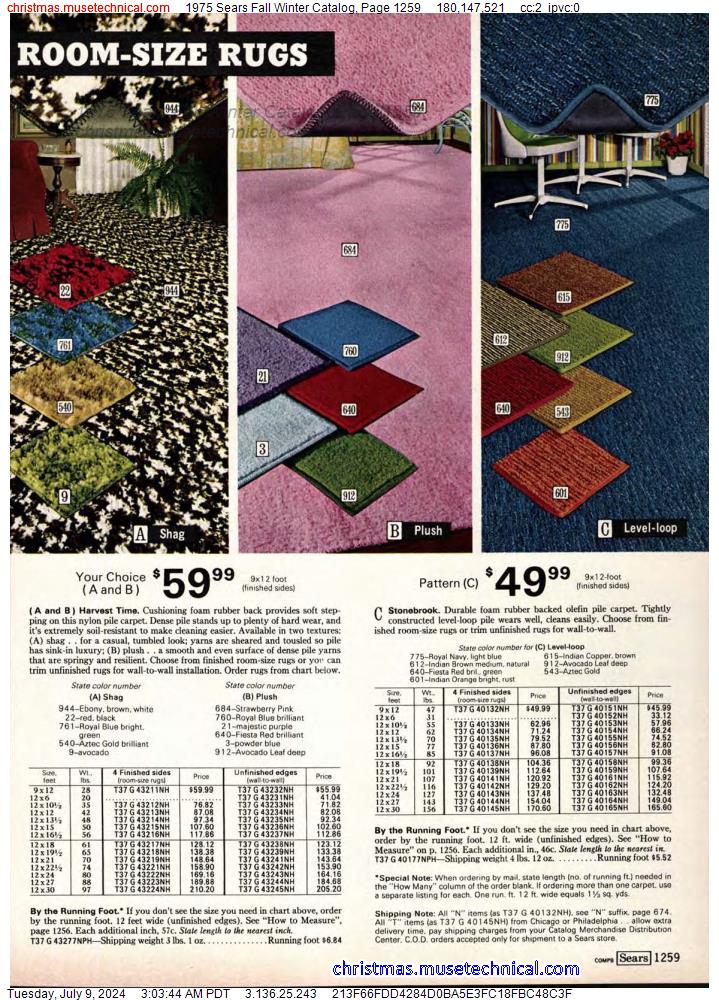 1975 Sears Fall Winter Catalog, Page 1259