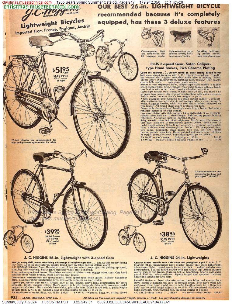 1955 Sears Spring Summer Catalog, Page 917