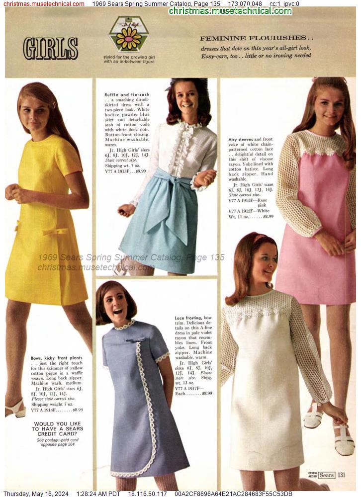 1969 Sears Spring Summer Catalog, Page 135