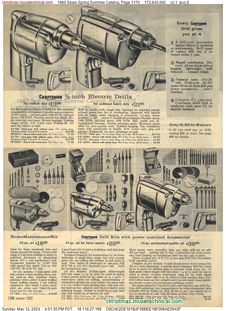 1960 Sears Spring Summer Catalog, Page 1170
