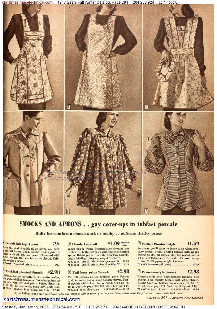 1947 Sears Fall Winter Catalog, Page 291