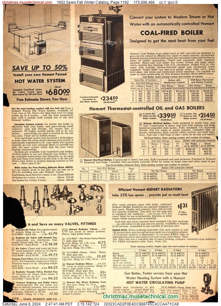1952 Sears Fall Winter Catalog, Page 1192
