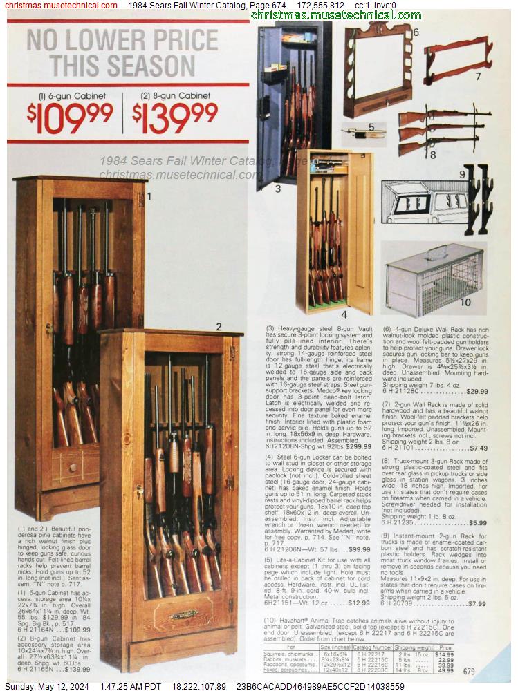 1984 Sears Fall Winter Catalog, Page 674
