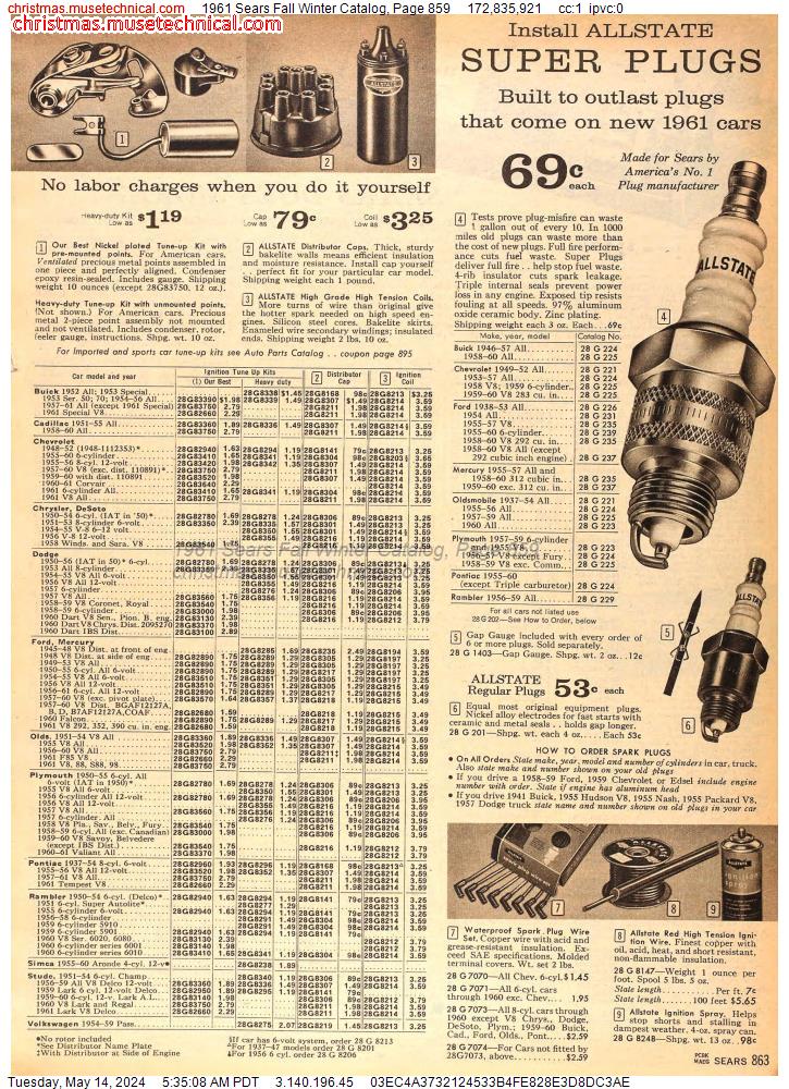 1961 Sears Fall Winter Catalog, Page 859