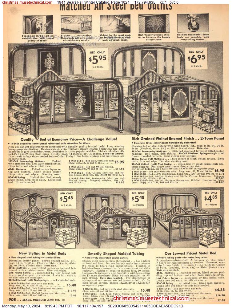 1941 Sears Fall Winter Catalog, Page 1024