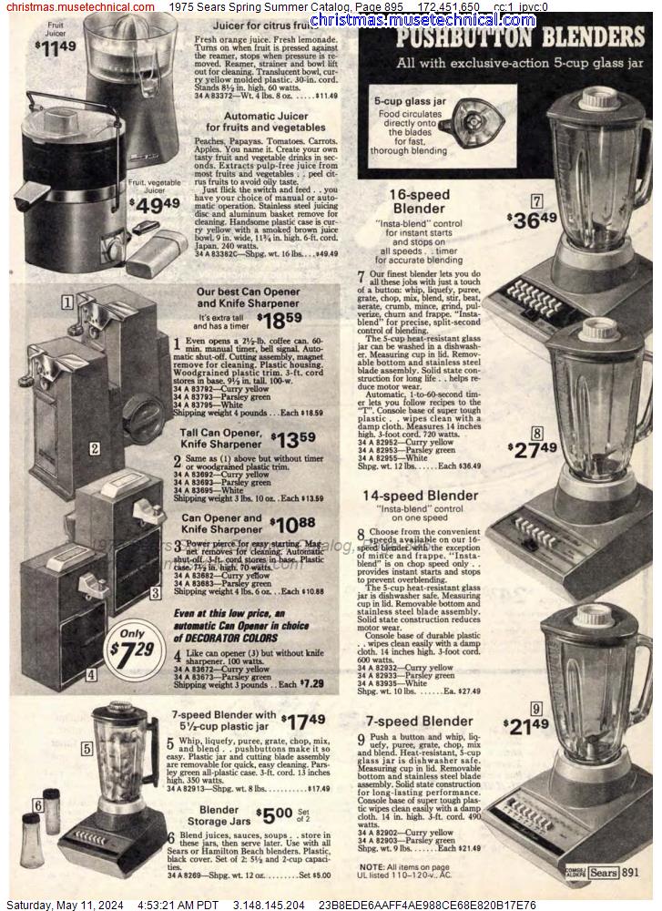 1975 Sears Spring Summer Catalog, Page 895