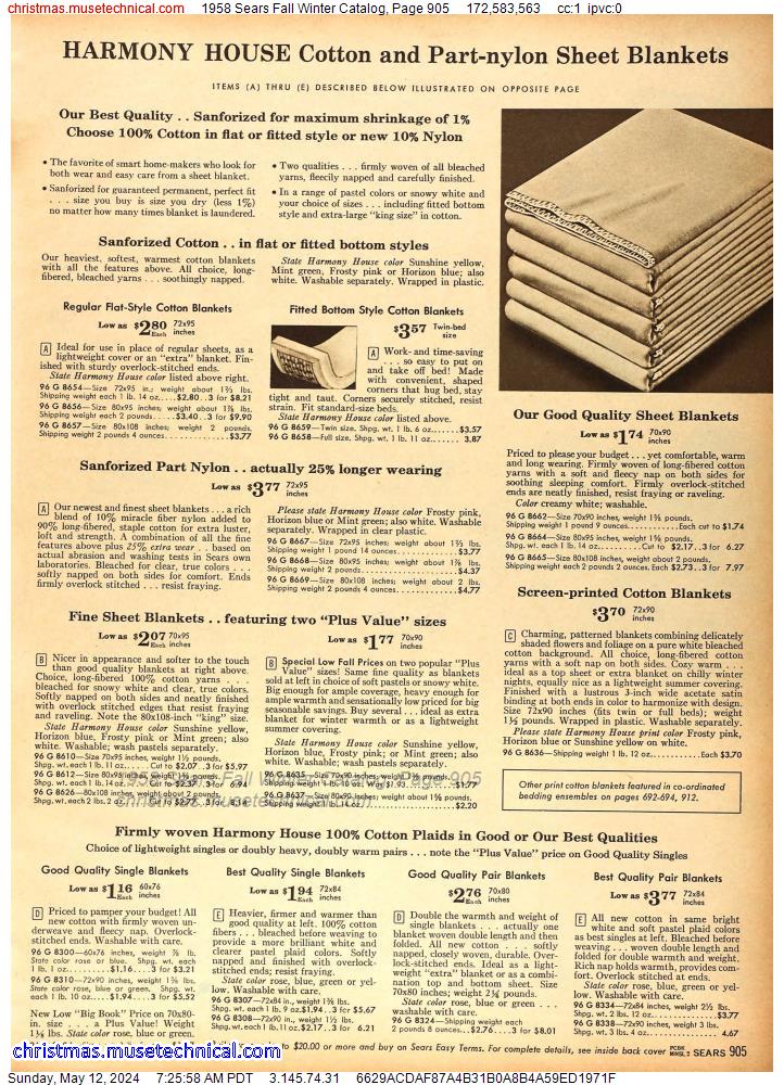 1958 Sears Fall Winter Catalog, Page 905