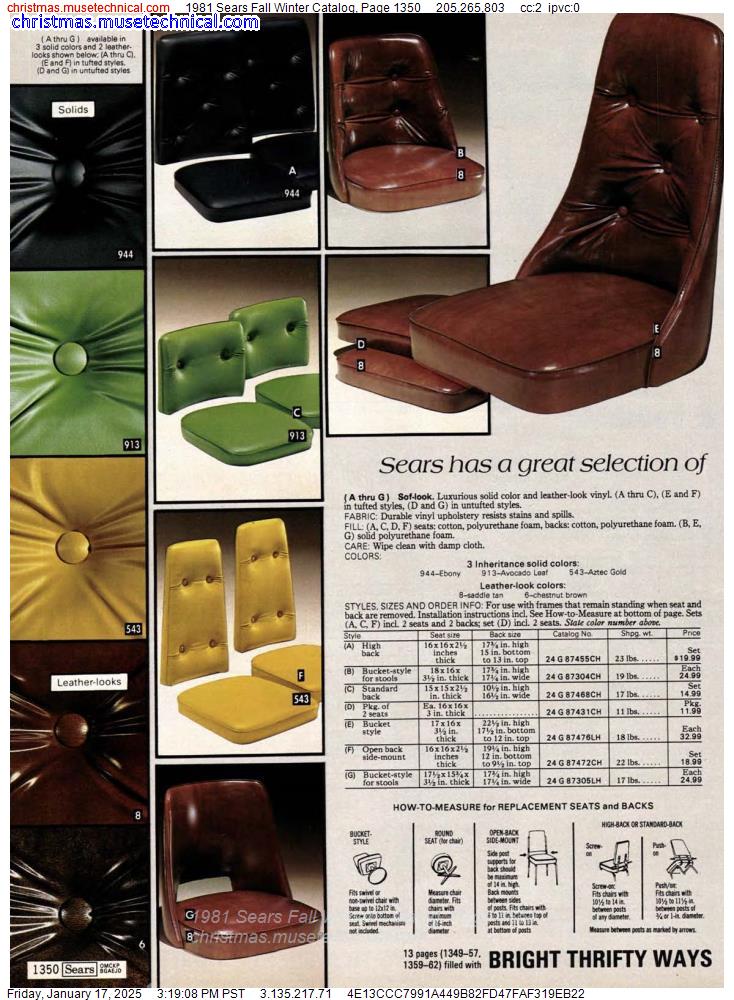 1981 Sears Fall Winter Catalog, Page 1350