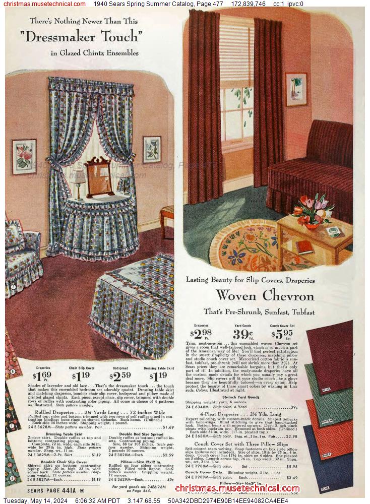 1940 Sears Spring Summer Catalog, Page 477