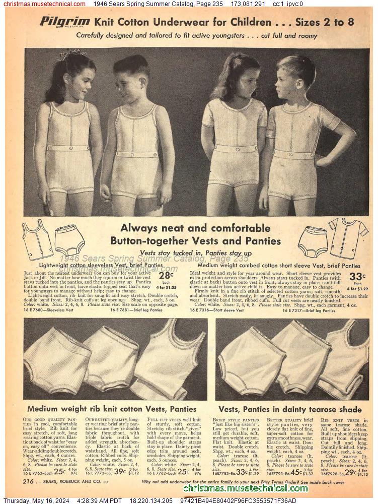 1946 Sears Spring Summer Catalog, Page 235