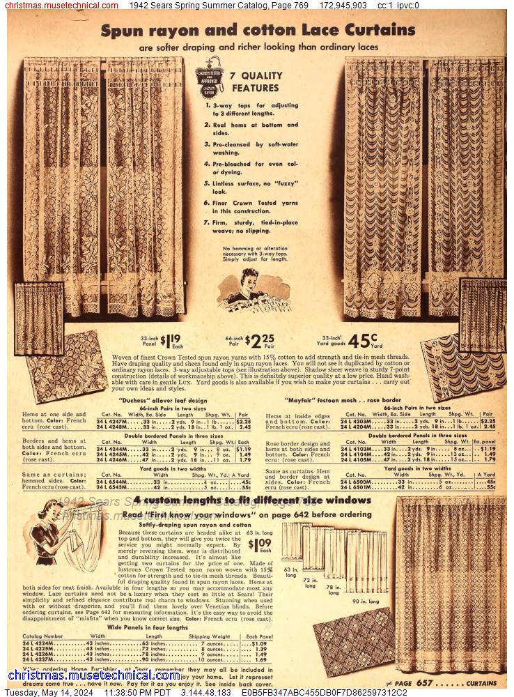 1942 Sears Spring Summer Catalog, Page 769