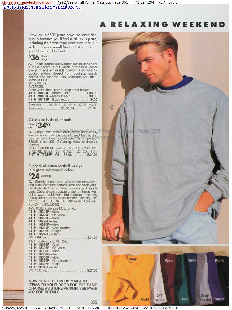 1992 Sears Fall Winter Catalog, Page 355