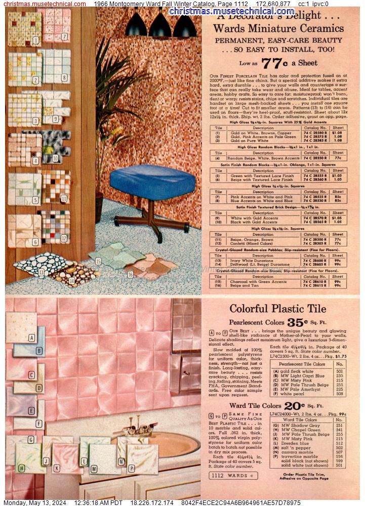 1966 Montgomery Ward Fall Winter Catalog, Page 1112