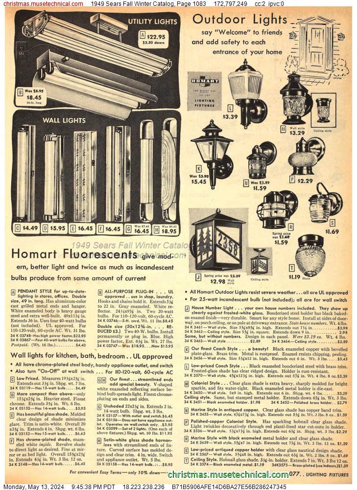 1949 Sears Fall Winter Catalog, Page 1083