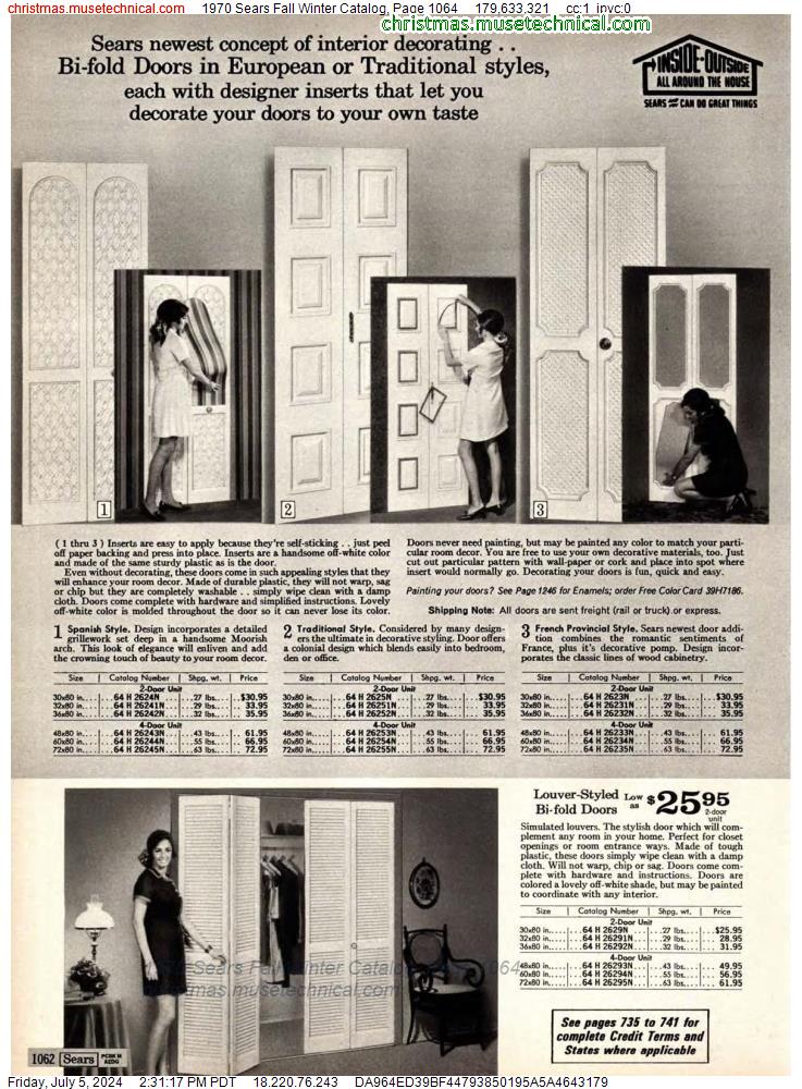 1970 Sears Fall Winter Catalog, Page 1064