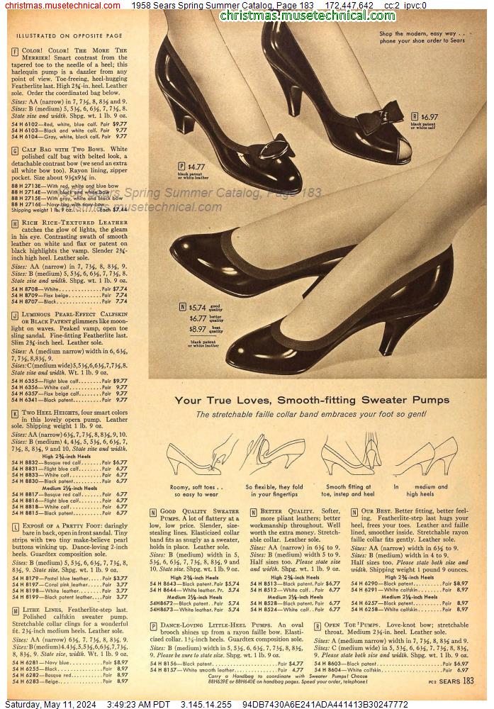 1958 Sears Spring Summer Catalog, Page 183