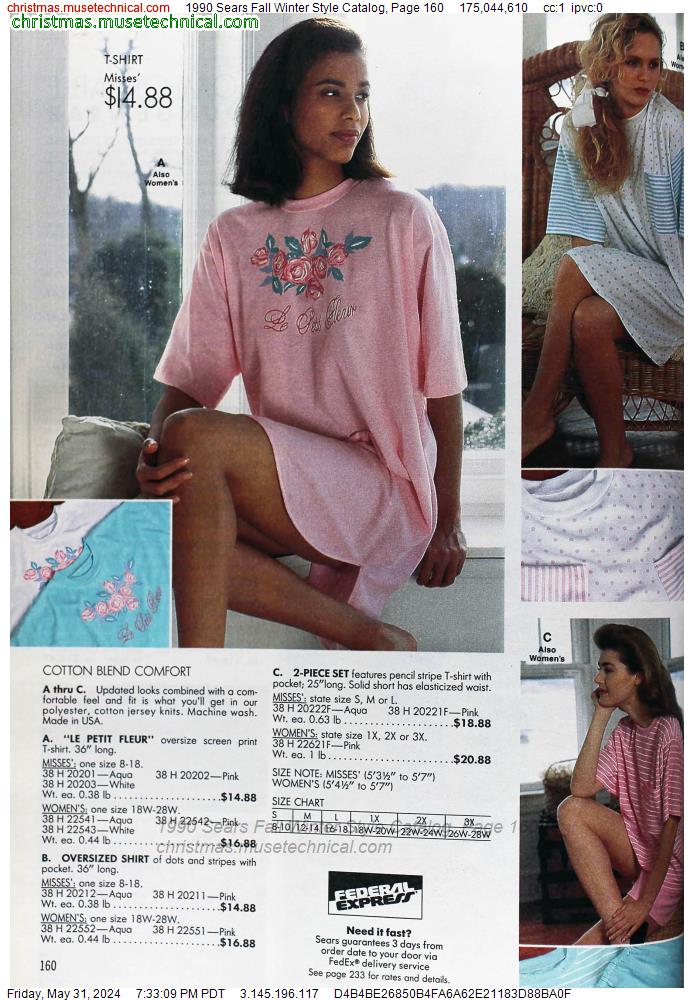 1990 Sears Fall Winter Style Catalog, Page 160
