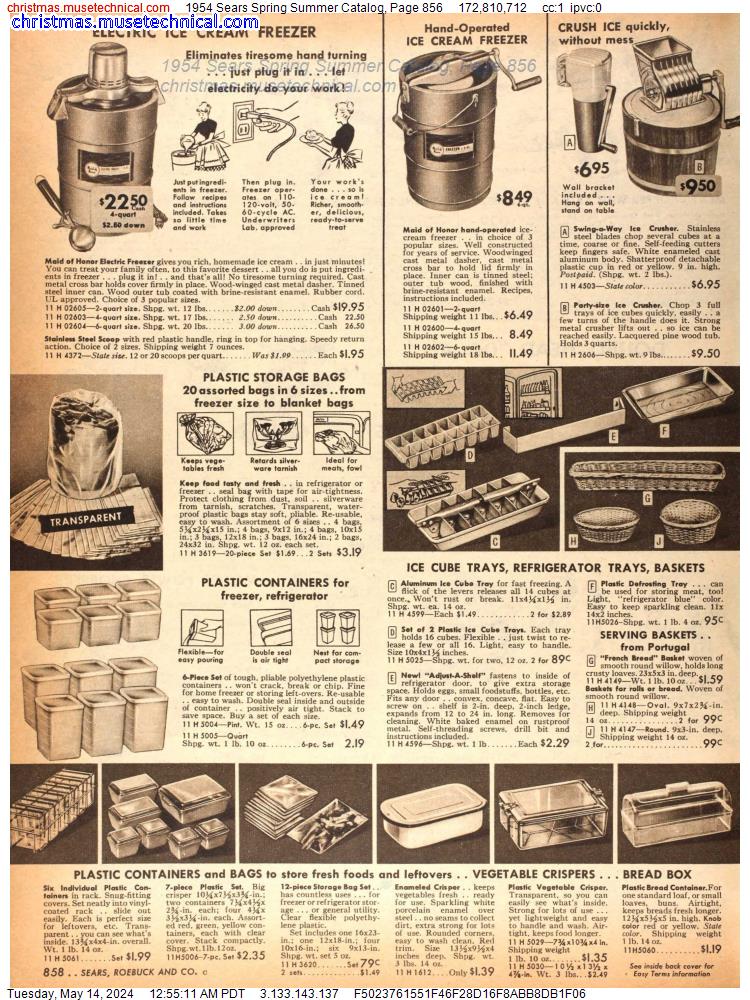 1954 Sears Spring Summer Catalog, Page 856
