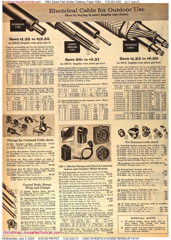 1962 Sears Fall Winter Catalog, Page 1094