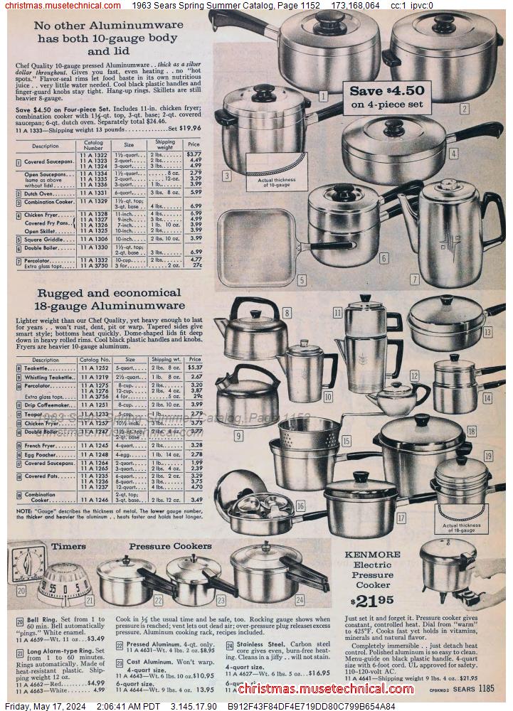 1963 Sears Spring Summer Catalog, Page 1152