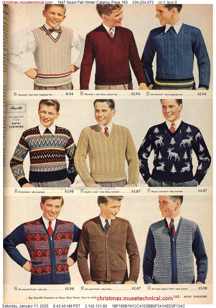 1947 Sears Fall Winter Catalog, Page 165