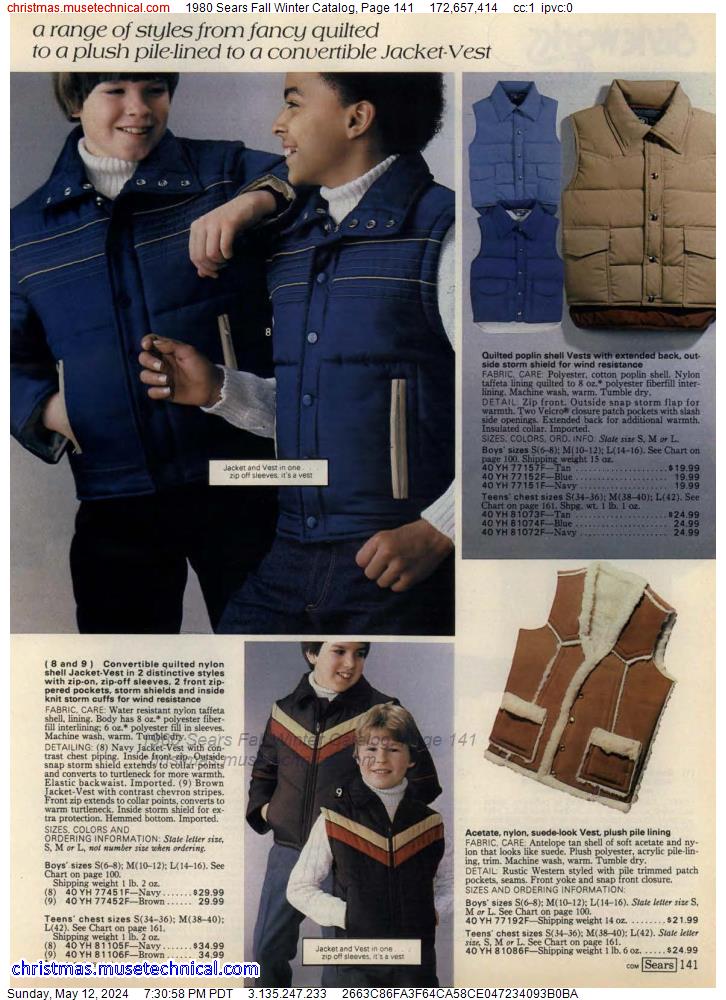 1980 Sears Fall Winter Catalog, Page 141