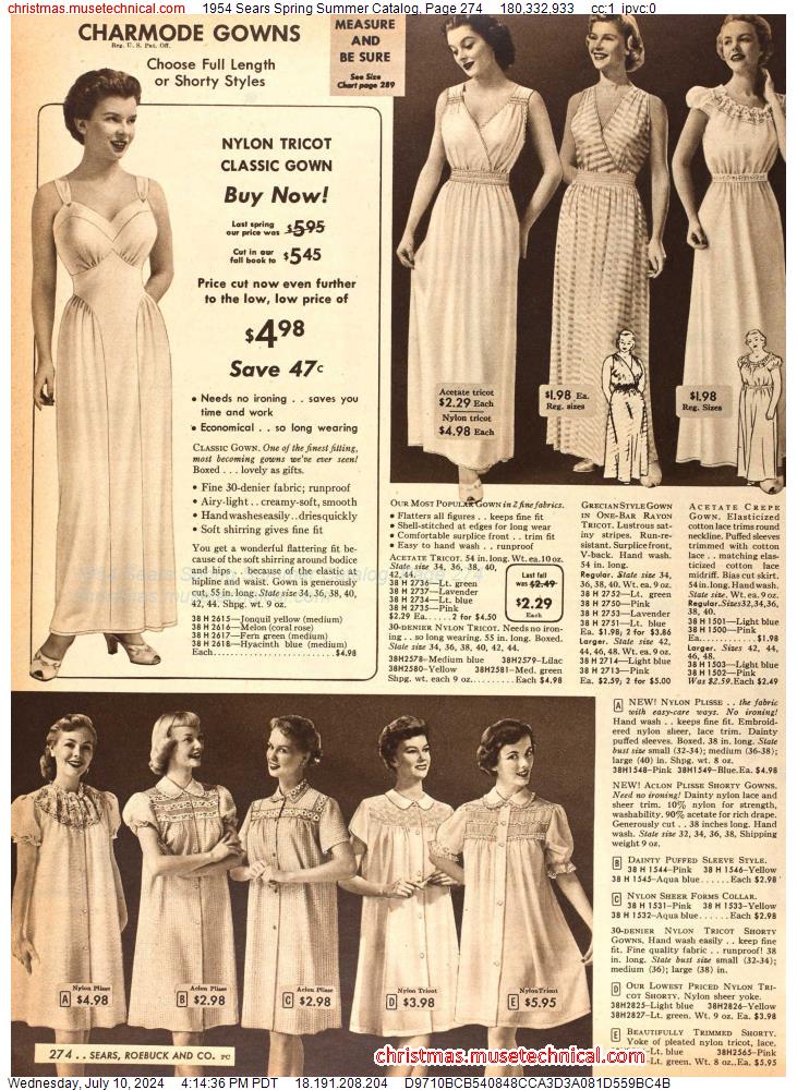 1954 Sears Spring Summer Catalog, Page 274