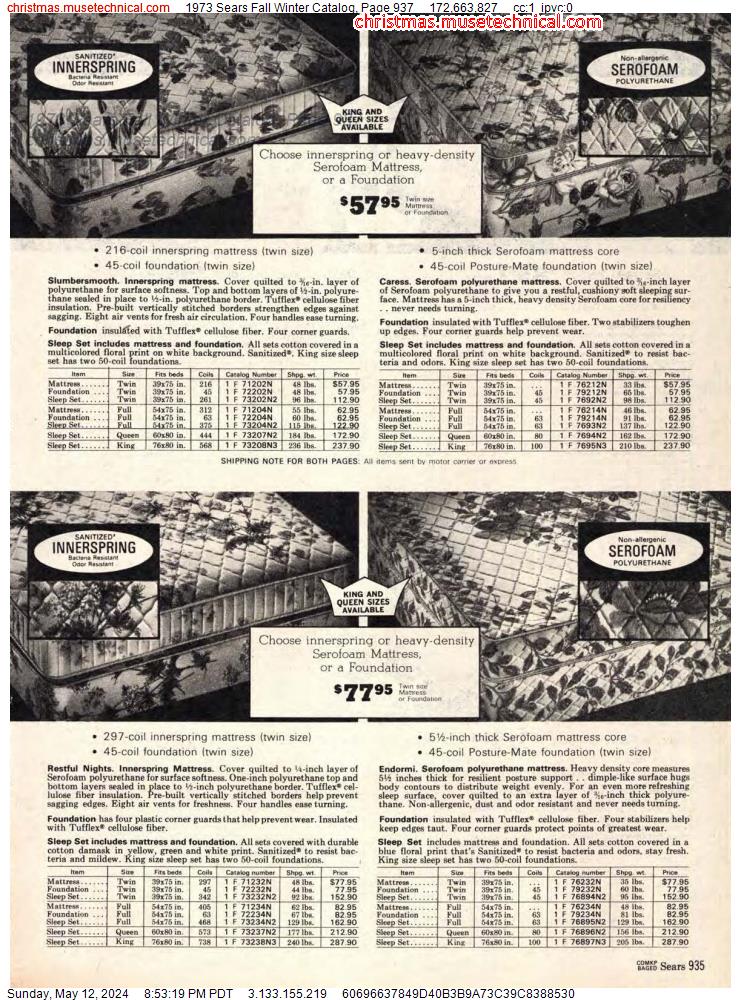 1973 Sears Fall Winter Catalog, Page 937